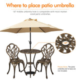 Yaheetech Patio Bistro Sets 3 Piece, Outdoor Rust-Resistant Cast Aluminum Garden Table and Chairs, Bronze Yaheetech
