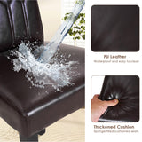 VECELO Upholstered Dining Chairs Set of 4, Modern PU Leather Accent Parsons, Solid Wood Legs w/Rubber Footpads, for Living Room Kitchen, Coffee VECELO