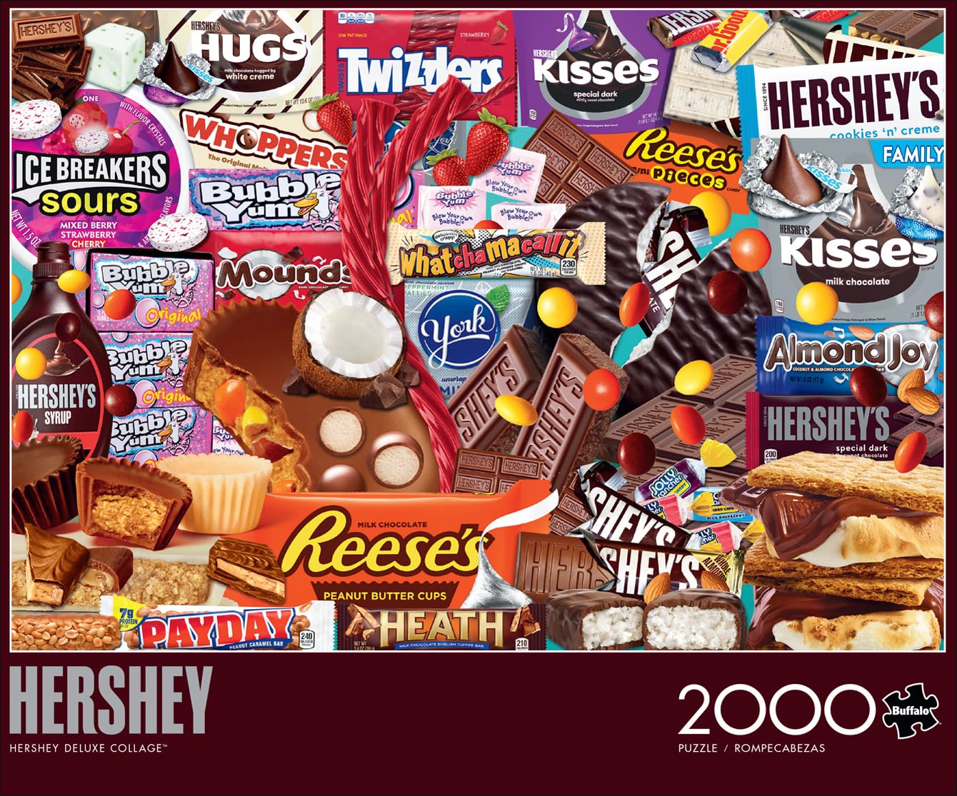 Buffalo Games - Hershey - Deluxe Collage - 2000 Piece Jigsaw Puzzle for Adults Challenging Puzzle Perfect for Game Nights - Finished Size 38.50 x 26.50 - WoodArtSupply