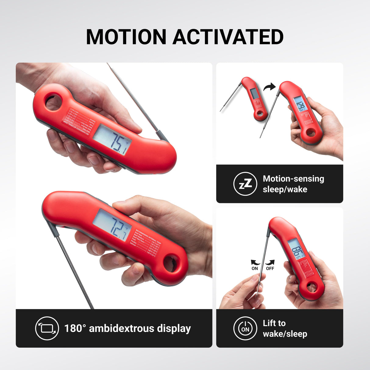 ThermoMaven Professional Meat Thermometer Digital, Ultra-Fast 0.5 Sec Instant Read, NIST Certified ±0.5°F Accuracy, 100% Waterproof, Auto-Rotating Backlit Display, Lift-to-Wake, for BBQ/Cooking/Candy ThermoMaven