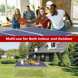 AOKUNG Mid-Size Table Tennis Table Foldable & Portable 6ft Ping Pong Table Set, 2 ping-Pong Bats and 3 Balls, Available Indoors and Outdoors AOKUNG