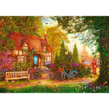 Trefl Thatched Cottage 1000 Jigsaw Puzzle Premium Plus Tea Time 27"x19" A Series of Painted Nostalgic Pictures, Perfect Matching of Elements, for Adults and Children from 12 Years Old Trefl