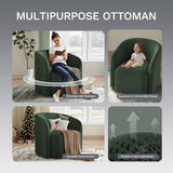 COLAMY Swivel Accent Chair,Swivel Barrel Chair,Upholstered Comfy 360 Degree Swivel Chair for Living Room/Bedroom/Waiting Room/Office(Green) COLAMY