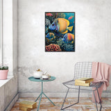 UPABLUNSO 5D Tropical Fish Under The Sea Diamond Painting Set for Adults Digital Painting Fish Diamond Art Set for Crafts Lovers for Room Decoration 12x16 inch UPABLUNSO