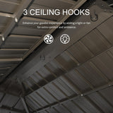 Domi 6x10FT Hardtop Grill Gazebo, BBQ Gazebo with Double Galvanized Steel Roof, 2 Storage Cabinets and Ceiling Hooks, Outdoor Grill Shelter for Backyard, Lawn and Garden(Brown) domi outdoor living