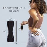 LOVEHANDLE Universal Phone Grip for Smartphones & Mini Tablets - Phone Holder for Hand - Wireless Charging Compatible - Made in The USA - Solid Black LOVEHANDLE