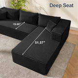 ComeWay 104" Sectional Couches for Living Room, Modular Sectional Sofa with Deep Seat, L-Shape Couch with Chaise, Cloud Couch for Living Room Bedroom, No Assembly Required (Flannel, Right) ComeWay