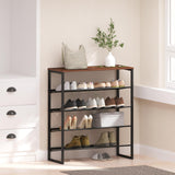 CHEMPFR Shoe Rack - Sturdy Steel Shoe Organizer for Front Door Entrance Closet Entryway with Spacious Top - Industrial Style Strong Mesh Storage Shelves (5-Tier 11.8"x36.2"x31.5") CHEMPFR