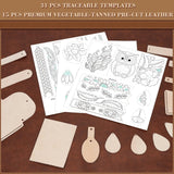 UHAPEER 88PCS Leather Crafting Kit: Leather Working Tools and Supplies for Adult, with Stamping Dyeing Carving Tools, Video Tutorial for Beginners to DIY Earring Wallet Keychain Wristband UHAPEER