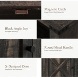 YITAHOME Farmhouse Nightstand with Charging Station & LED Lights, Night Stand Set 2 Living Room End Table, Small Bedside Tables Side Tables Bedroom, Rustic Wood Night Stand, Set of 2, Brown Oak YITAHOME