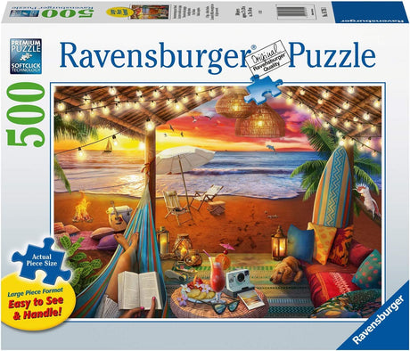 Ravensburger Cozy Cabana Puzzle - Tranquil 500-Piece Jigsaw | Unique Softclick Technology | Large Format | FSC-Certified Materials | Ideal Family Fun Activity Ravensburger