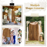 OurWarm 7.2FT Wood Arch Cover, Wood Grain and White 2 in 1 Round Arch Backdrop Covers, Spandex Arch Stretchy Backdrop Cover Fabric for Birthday Party Baby Shower Wedding Arch Stand Decorations OurWarm