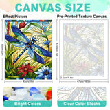 Paint by Numbers Kit for Adults Beginner - Dragonfly Adult Paint by Number Kits on Canvas, Stained Glass Acrylic Oil Number Painting for Adults, Perfect for Home Decor Gift 16x20 Inch GEEHEIY