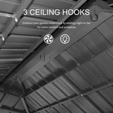 Domi 6x10FT Hardtop Grill Gazebo, BBQ Gazebo with Double Galvanized Steel Roof, 2 Storage Cabinets and Ceiling Hooks, Outdoor Grill Shelter for Backyard, Lawn and Garden(Gray) domi outdoor living