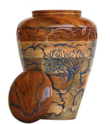 Handmade Wooden Urn Box for Addult Ashes | Wood Cremation Urns for Male and Female | Decorative Urns | Funeral Urns | Burial Urns (12 x 8 x 8), Brown, IU - 436 Solid Wood Handicrafts