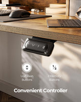 FEZIBO 48 x 24 Inch Height Adjustable Electric Standing Desk with Double Drawers, Stand up Desk, Home Office Computer Workstation with 4 Height-Adjustable Feets & 2 Hooks, Rustic Brown FEZIBO