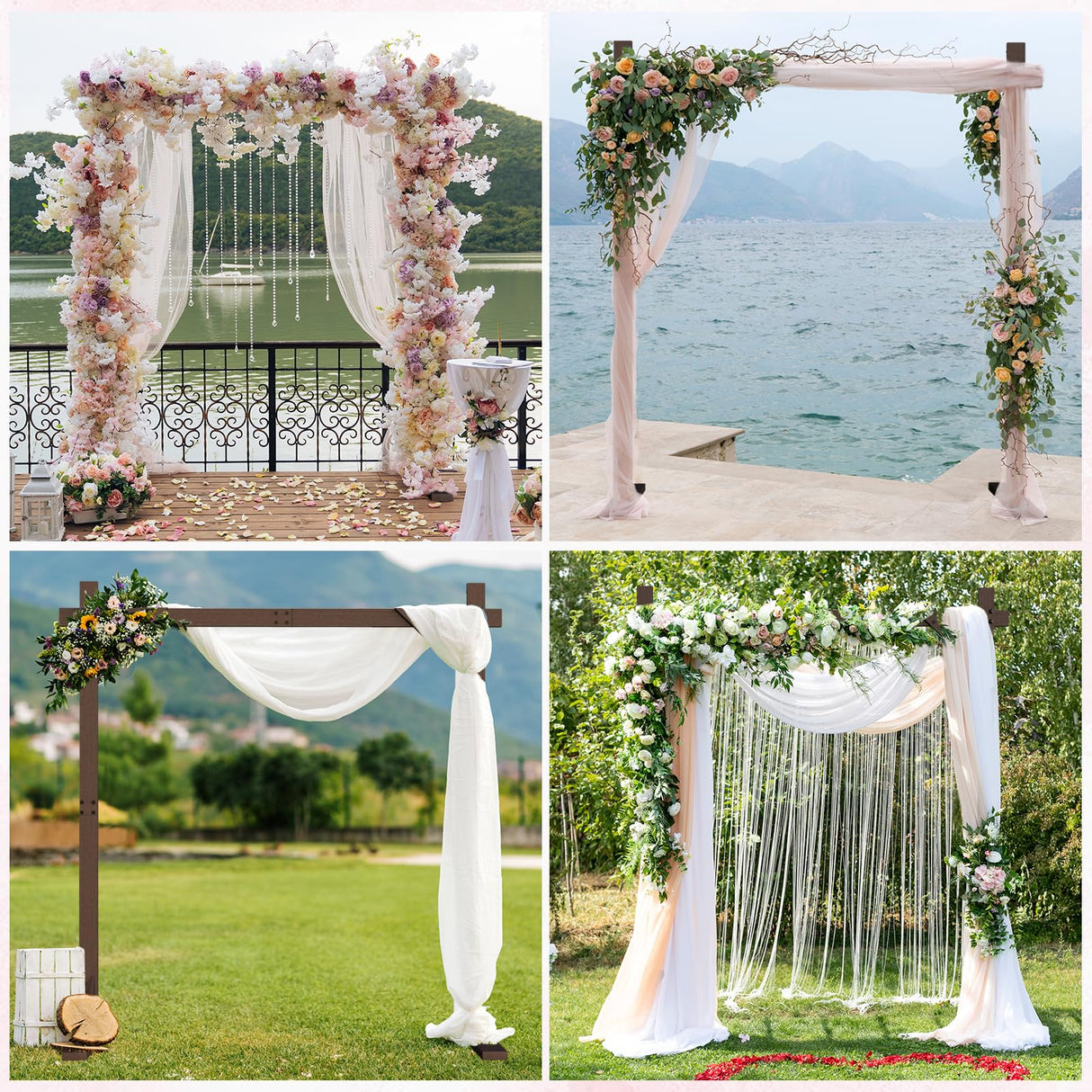 Chamvis 7.48FT Wooden Wedding Arch, Wooden Arch Backdrop Stand Square Arch Wedding Arbor Wedding Arches for Ceremony Wood Arch Frame for Outdoor Lawn Forest Wedding Decorations chamvis