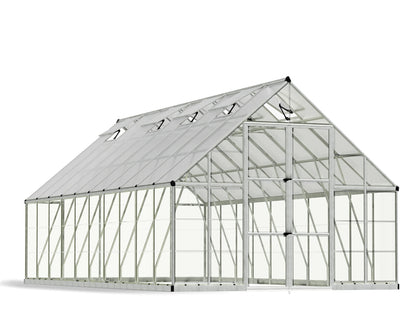 Palram - Canopia Balance Greenhouse Kit, 10'x20', UV Protected, Wind & Weather Resistant, Clear Polycarbonate Panels, Maintenance Free Outdoor Garden Stuff, Walk-in Silver Structure, 5 Year W - WoodArtSupply