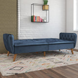 Novogratz Tallulah Memory Foam Futon, Blue Velvet Novogratz