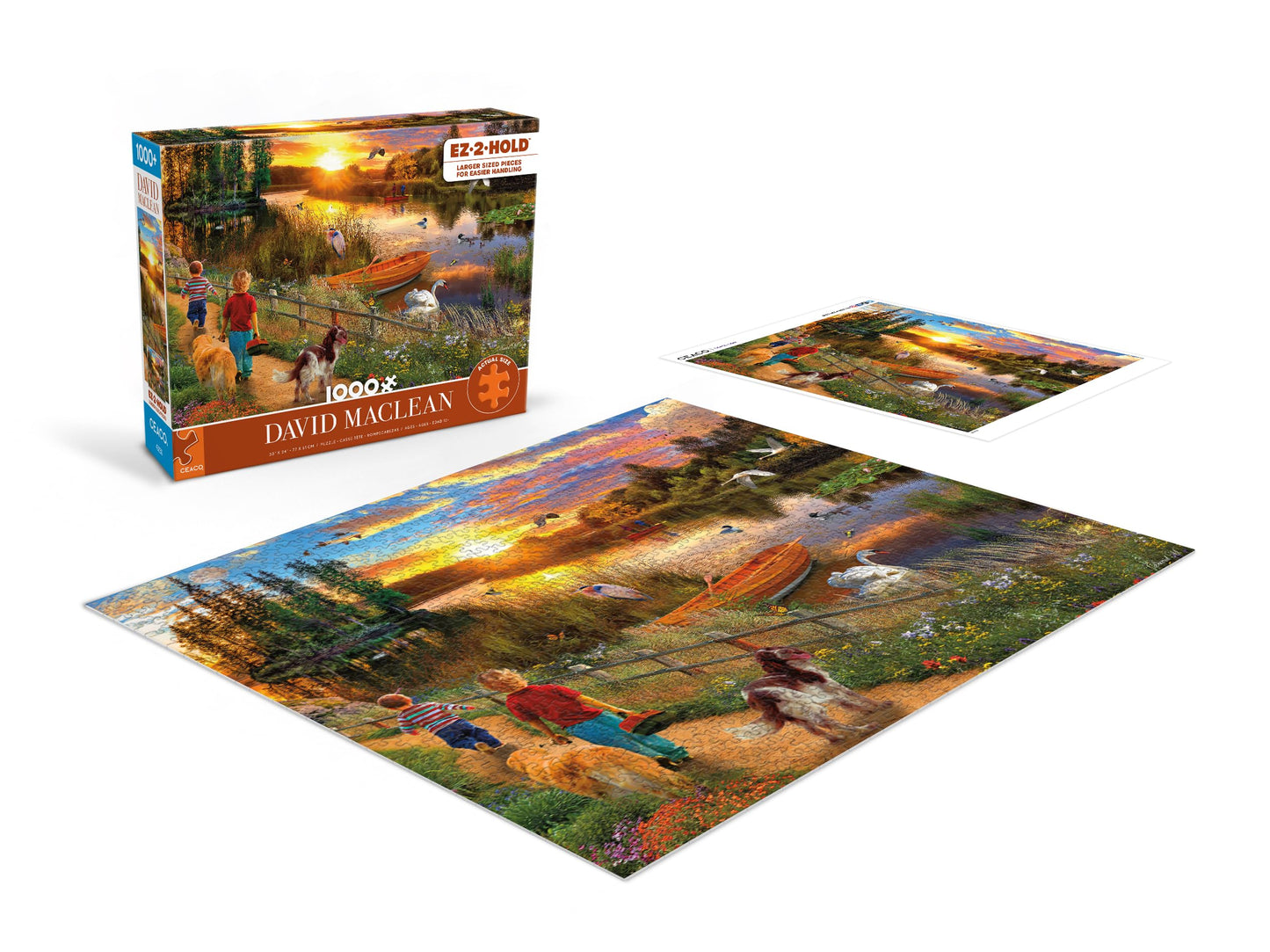 Ceaco - David Maclean - River Sunset - 1000 Oversized Piece Jigsaw Puzzle