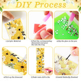 4pcs Flower Diamond Art Bookmarks Kit Floral Diamond Bookmarks for Adults 5D DIY Diamond Art Kit for Spring Reading Lover Book Lover Students DIY Gem Crafts Gift Cumule