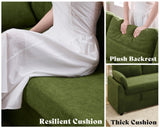 AMEILIFE Sleeper Sofa, Sofa Bed with Storage Chaise, Convertible Sofa Bed with Pull Out Couch, l Shaped Couch for Living Room, Linen Green AMERLIFE