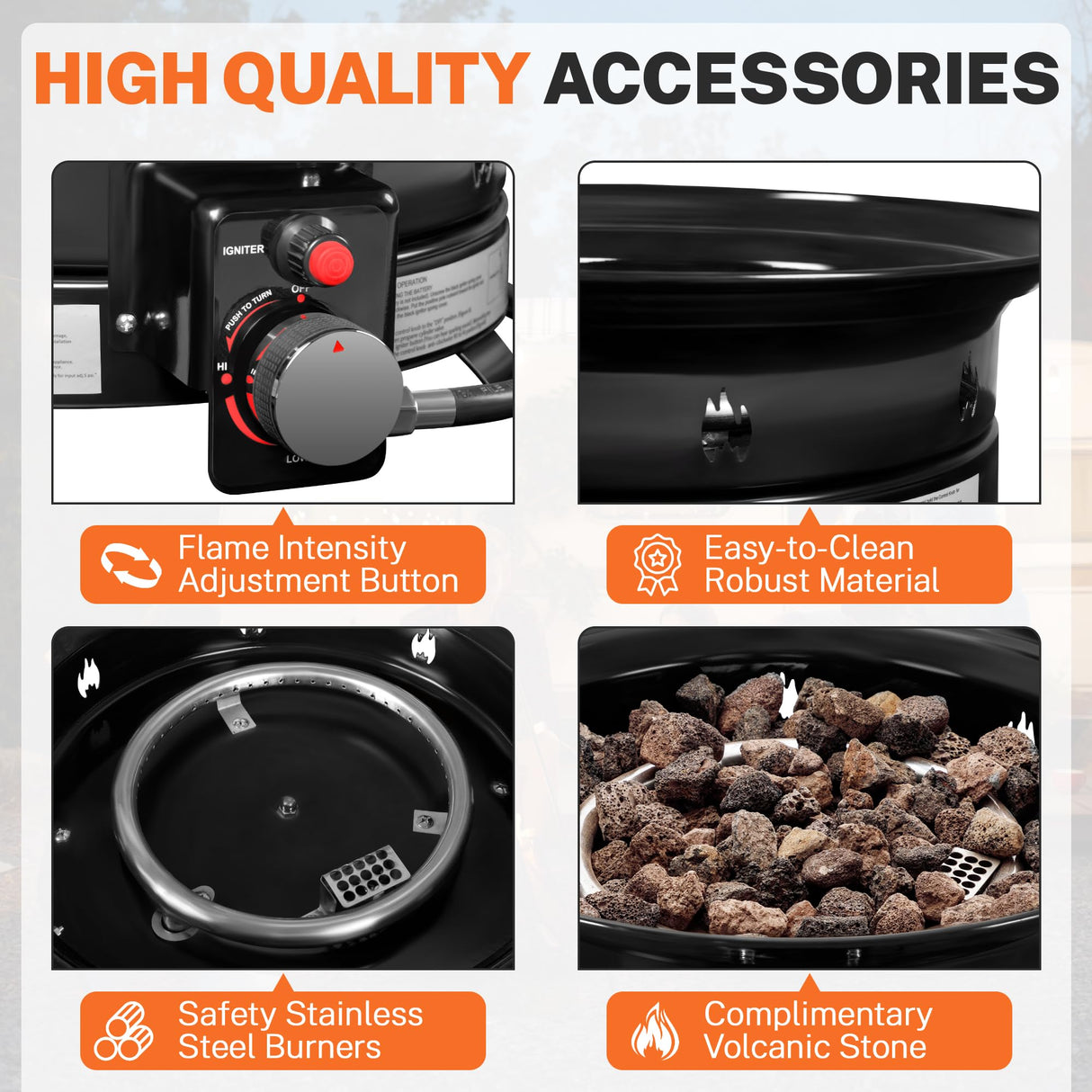 Flamaker Outdoor Fire Pit Portable Propane Gas Firepit Table for Outside Patio Fireplace Smokeless Firebowl with Cover and Carry Kit for Camping, Backyard, RV Flamaker