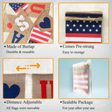 Uniwish USA Banner Burlap Bunting 4th of July Decorations American Independence Day Celebration Red White and Blue Theme Party Supplies Uniwish