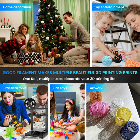 SUNLU 250g PLA Filament 1.75mm Bundle,3D Printer Filament Bundle Multicolor, Neatly Wound PLA Filament, Individually Vacuum Packed,250g Spool,8 Rolls,Black+White+Grey+Transparent+Red+Blue+Orange+Green SUNLU