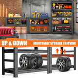 63" H, 2000 lb. Heavy Duty Storage Shelving Unit Adjustable 5-Tier Metal Garage Storage Shelves | Easy to Assemble, Storage Shelves for Basements and Garages, 63 "H*32 "W*16 "D Metallitrend