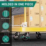 DOZAWA 6 Inch Heavy Duty Caster Wheels Set of 2 (2 Swivel with Brake), 330lb Capacity per Wheel, Solid Rubber Knobby Tread for Workbench, Cart, Dolly, Trolley, Wagon, Chicken Coop, and Outdoor Use DOZAWA