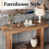 LIFECHOVY Farmhouse Wood Entryway Table Narrow Console Tables with Storage Behind The Couch Sofa, Entrance Side Table for Hallway, Living Room, Foyer, Rustic Brown LIFECHOVY