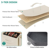 YITAHOME Dresser with 9 Drawers - Fabric Storage Tower, Tall Chest Organizer Unit for Living Room, Entryway with Sturdy Steel Frame, Wooden Top, Cream YITAHOME