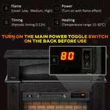 HOMCOM 31.75" W x 31" H Electric Fireplace Mantel TV Stand, Media Console Center Cabinet with a Shelf, Dark Coffee HOMCOM