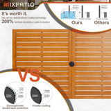 MIXPATIO 7-Piece Outdoor Dining Set 6 Brown Textilene Chairs and Teak Color Tabletop Outdoor Dining Table with 1.57"~2" Umbrella Hole for Deck Garden Backyard MIXPATIO