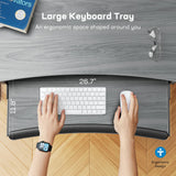 HUANUO Standing Desk Adjustable Height, 48" x 24" Electric Stand Up Desk for Home Office with Large Keyboard Tray(26.7"), 4 Memory Height Setting, Computer Workstation, Grey HUANUO