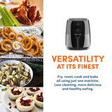 Elite Gourmet EAF4617 Electric Digital Hot Air Fryer, 1350Watts, Oil-Less Healthy Cooker, Timer & Temperature Controls, 4 Quart, Black Elite Gourmet