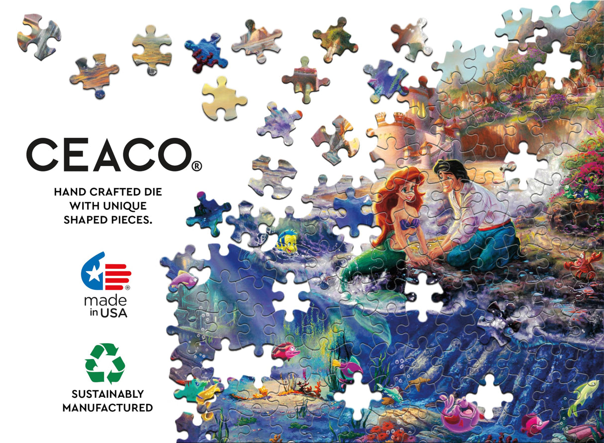 Ceaco - Foil Puzzle - Disney - Thomas Kinkade - The Little Mermaid - 500 Piece Jigsaw Puzzle Ceaco