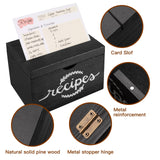 Recipe Cards and Box Set, Wood Recipe Card Box, Farmhouse Recipe Organizer for Kitchen Counter, Rustic Recipe Holder with 4x6 Inches Recipe Cards, Great Gift for Grandma Mom Women Recipe Lovers MISTOD