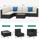 YITAHOME 7 Pieces Patio Furniture Set, Sectional Sofa PE Rattan Wicker Conversation Set Outside Couch with Table and Cushions for Porch Garden Backyard Balcony YITAHOME
