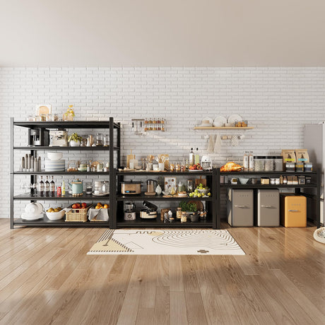Howzone 48.2" W Garage Shelving 3000LBS Storage Shelves Heavy Duty Garage Storage Shelves Adjustable 5 Tier Metal Shelves for Storage Industrial Heavy Duty Shelving Utility Shelf 24.2"Dx48.2"Wx 72.2"H Howzone