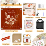 Joy&Grace Large Flower Press Kit for Adults & Kids with Designed Cover and DIY Album, 10.9" x 10.9" 10 Layers Plant Press and Plant Drying Toolkit, Flower Preservation Kit (Color Box, Mahogany Color) Joy&Grace