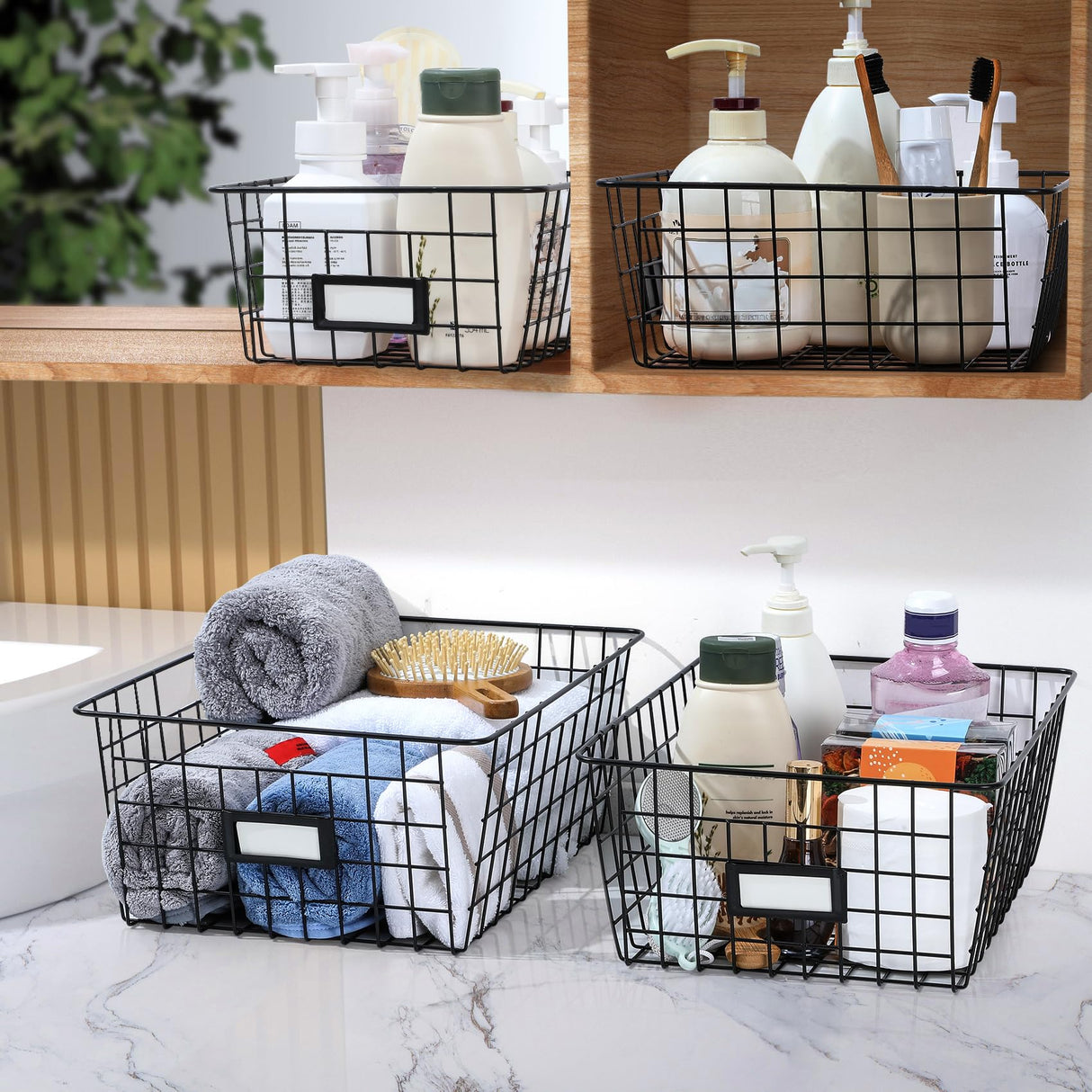 6 Pack Wire Baskets for Pantry Organization and Storage, Kitchen Organizer, 2 XXLarge & 2 XLarge & 2 Large VITEVER