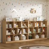 DIYART Oak Bookshelf, Wood Bookcase with 3 Tier Open Shelves, 10-Cube Minimalist Storage Shelf for Living Room, Bedroom, 55.1" W x 42.5" H DIYART