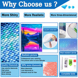 Upigi Diamond Painting Kits for Adults,Lake Landscape DIY 5D Diamond Painting Kits for Beginners,Round Full Drill Gem Art Crafts Kit for Home Wall Decor 12 x 16 Inch Upigi