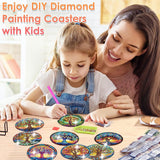 ijbnhd 8 PCS Tree of Life Diamond Art Coasters Diamond Painting Coasters Kits with Holder Tree of Life DIY Coasters for Beginners Adults Crafts Supplies 4X4inch (Cork Wooden Pad) ijbnhd