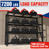 WORKPRO Garage Shelving, 68" W x 24" D x 65" H, 7200 LBS Load, Heavy Duty Metal Shelves for Storage, Industrial Storage Rack for Warehouse Kitchen Shop Basement, Black, Pack of 1 WORKPRO