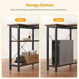 CubiCubi L Shaped Desk, 47 Inch Computer Desk with Reversible Storage Shelves Home Office Corner Desk Study Writing Table, Deep Brown CubiCubi