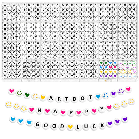 ARTDOT 1400 PCS Letter Beads, 28 Styles Friendship Bracelets Assorted Alphabet Preppy Jewelry Making Kit with Case ARTDOT