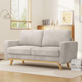 Vesgantti 68" Loveseat Sofa Light Grey, Comfy Corduroy Couch with Spring Cushion and Solid Wood, Modern Deep Seat for Bedroom, Living Room, Office Vesgantti